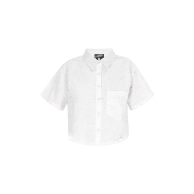 Abbildung von DREIMASTER Vintage Damen Bluse XL / Weiß 100% Baumwolle