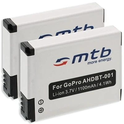 Abbildung von 2X Akku ABPAK 001, AHDBT 002 für Gopro Hero/HD Hero 2