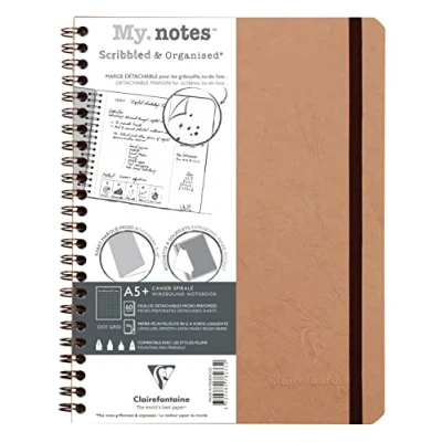 Abbildung von Clairefontaine 78233C Age Bag My.Notes Spiralheft mit abtrennbaren Rändern, 16x21cm, 60 Blatt 90g DOT Braun, 1 Stück