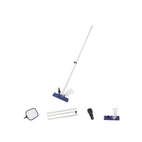 Abbildung von BESTWAY Kescher Poolpflege Poolreinigung Venturisauger Set bis Pools mit 396cm, leichter Stiel (Länge: 167 cm, Ø 30mm), zum Anschluss an einen Gartenschlauch, Kescheraufsatz robustem Netz