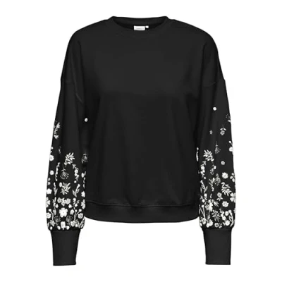 Abbildung von ONLY Onlbrooke Flower Sweatshirt black, Damen, Größe: XXL, Black