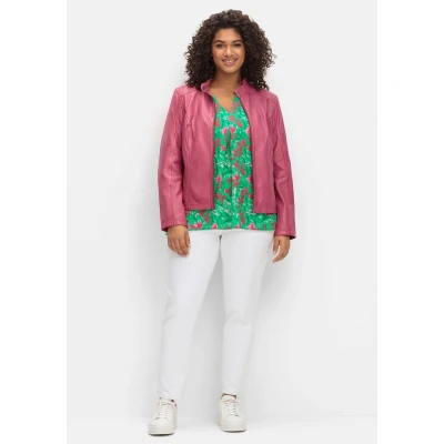 Abbildung von Sheego Lederjacke, Damen, Größe: 40, Orchidee