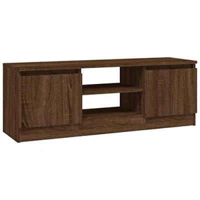 Abbildung von vidaXL TV Schrank mit Tür Lowboard Möbel Tisch Board Sideboard Fernsehschrank Fernsehtisch HiFi Wohnzimmer Braun Eichen Optik 102x30x36cm