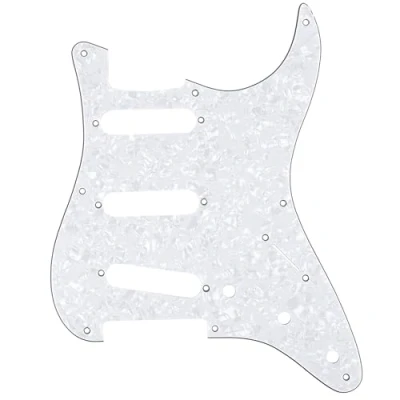 Abbildung von Musiclily Pro 8 Löcher 50s 57 Vintage SSS Strat Pickguard Gitarren Schlagbrett für American Stratocaster E Gitarre,4 lagig White Pearl