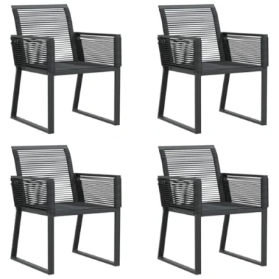 Abbildung von vidaXL Gartenstuhl Gartenstühle 4 Stk. Schwarz Poly Rattan