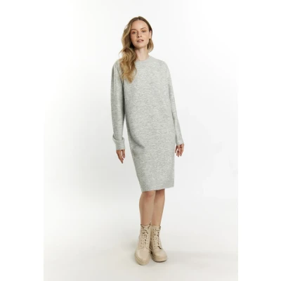 Abbildung von Dreimaster Incus Strickkleid, Damen, Größe: XS/S, Hellgrau melange