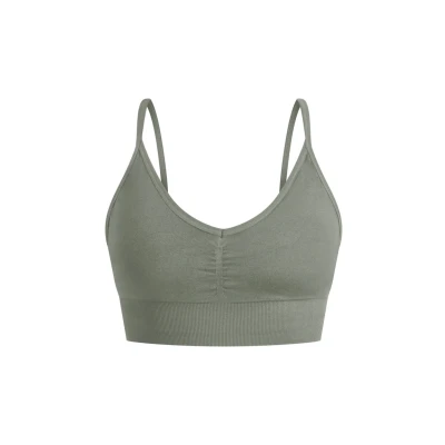 Abbildung von Smilodox Batik ACID VERA Scrunch Sportbh mit leichter Stützkraft, Damen, Größe: XS, Olive