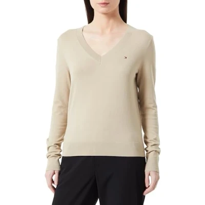 Abbildung von Tommy Hilfiger Stitch VNK Strickpullover, Damen, Größe: XXS, Beige