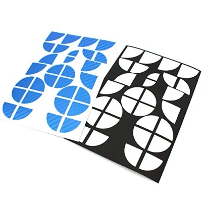 Abbildung von Finest Folia 4D Carbonfolie Emblem Ecken Aufkleber (K004 Blau Weiß)