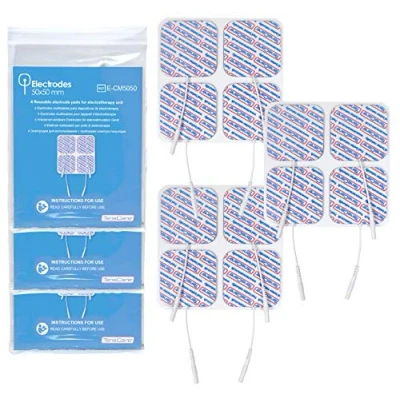 Abbildung von TensCare E CM5050 verbesserte Elektrodenpads 50mm x 50mm, 4 Elektroden pro Packung, 3 Packungen