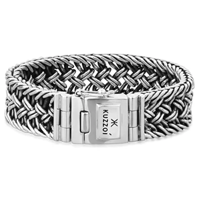 Abbildung von Kuzzoi Chunky Statement Armband silvercoloured, Herren, Größe: 21, Silver coloured