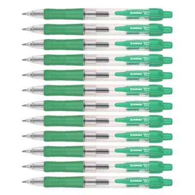 Abbildung von OFFICER PRODUCTS DONAU Druck Gelschreiber Kugelschreiber Druckkugelschreiber Classic/Farbe: Grün / ‎12 Stück (12er Pack)/ Strichstärke: 0,25 mm Kugeldurchmesser: 0,5 mm/Soft Feel Grip