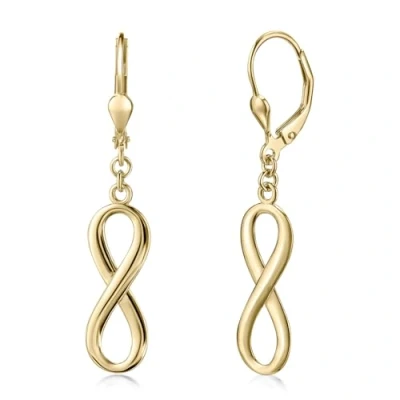 Abbildung von Materia Paar Ohrhänger Unendlichkeit / Infinity Gold SO 249, aus 925 Silber, vergoldet