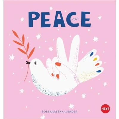 Abbildung von Peace Postkartenkalender 2025: Die Friedensbotschaft in einem kleinen Kalender zum Aufstellen: Tischkalender mit Postkarten Sammeln und Verschicken im Format 16 x 17 cm (Postkartenkalender Heye)
