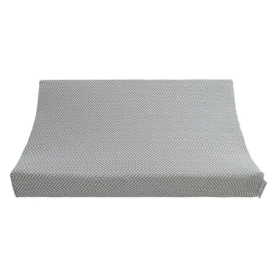 Abbildung von Baby&#039;s Only Baby Wickelauflagenbezug Bezug für Wickelauflage Dawn aus Baumwolle mit Fischgrätenmuster Wickelunterlage 45x70 Nordic Blue/Ecru