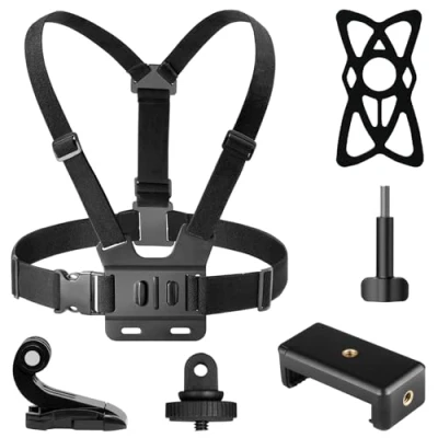 Abbildung von AKASO 6 in 1 Action Cam Brustgurt Kit, kompatibel mit EK7000/EK7000 Pro/Brave 4/Brave 4 7 LE/Brave 7/V50X/V50 Pro/V50 Elite/GoPro/DJI/Action Kamera