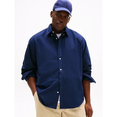 Abbildung von Tommy Hilfiger solid Heritage Oxford Hemd, Herren, Größe: 4XL, Preppy navy/desert sky