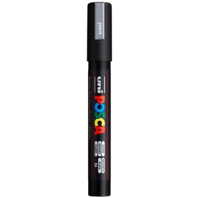 Abbildung von Uni Ball 182511 POSCA Marker mit mittelfeiner Rundspitze, silber