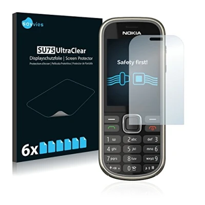 Abbildung von Savvies 6 Stück Schutzfolie für Nokia 3720 classic Displayschutz Folie Ultra Transparent