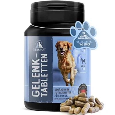 Abbildung von Tierkraft Gelenktabletten Made in Germany mit Grünlippmuschel Teufelskralle MSM, für Hund 100 Gelenk &amp; Knochenschutz Tabletten