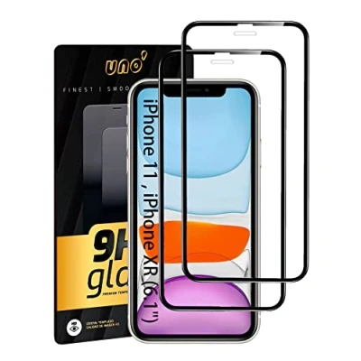 Abbildung von UNO&#039;UNO MAS UNO VENTAS UNO&#039; Displayschutz aus gehärtetem Glas, kompatibel mit iPhone 11, XR HD, passend für