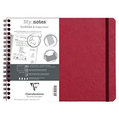Abbildung von Clairefontaine 782432C Age Bag My.Notes Spiralbuch mit abtrennbaren Rändern, 25x19cm, 60 Blatt 90g DOT Rot, 1 Stück