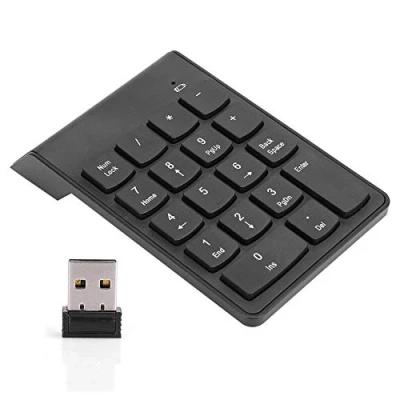 Abbildung von Drahtlose Bluetooth Nummernblöcke, 18 Tasten Tastatur für tragbare Finanzbuchhaltungsnummern, stumme Digitale Ziffernblock Laptop/PC/Desktop/