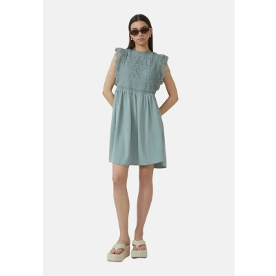 Abbildung von QS Kurzes Freizeitkleid, Damen, Größe: 32, Salbeigrün