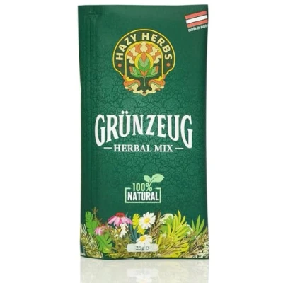 Abbildung von HAZY HERBS Kräutertee Mischung &quot;Grünzeug&quot; 100% natürlicher Kräutermix 25g feine