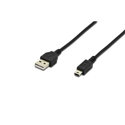 Abbildung von DIGITUS USB 2.0 Anschlusskabel für Personal Computer 1.8 m A (St) zu Mini B (5 Pin) 480 Mbit/s Version 1 Schwarz