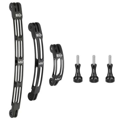 Abbildung von HSU Aluminium Helmet Mount Kit für GoPro, Gebogene Verlängerungsarme Hero 12/11/10/9/8/7/6/5/4/3 und die meisten Action Kameras