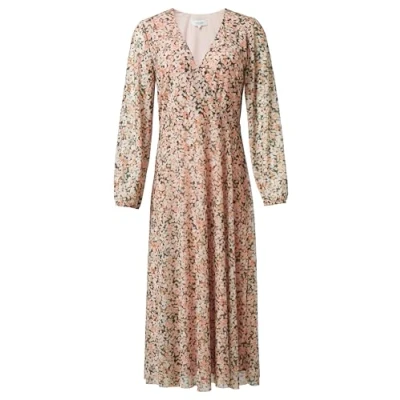 Abbildung von comma casual identity Minikleid Midi Wickelkleid mit All over Print aus Mesh Raffung