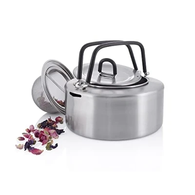 Abbildung von Tatonka Teekessel Teapot 1,0 L Wasserkessel aus Edelstahl mit 1 Liter Volumen Inklusive Teesieb (Ø 15 x 7 cm)