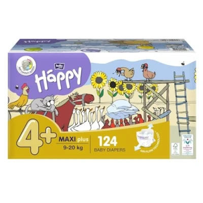 Abbildung von bella baby HAPPY Windeln Gr.4+ Maxi Plus 9 20kg BOX 124 Stück