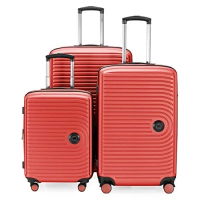 Abbildung von HAUPTSTADTKOFFER Mitte 3er Kofferset Handgepäckskoffer 55 cm, mittelgroßer Koffer 68 cm + großer Reisekoffer 77 Hartschale ABS, TSA, Korall