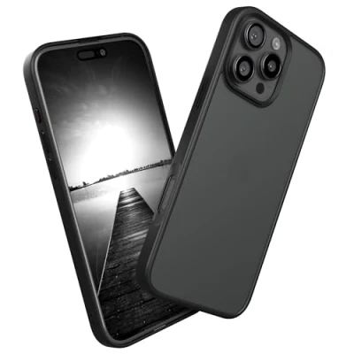 Abbildung von EAZY CASE Outdoor Hülle für iPhone 16 Pro Max hochwertige Matte Schutzhülle mit Ultra Aufprallschutz [Samtweiche Haptik] Stoßfest und Kratzfest Handyhülle Kameraschutz Schwarz