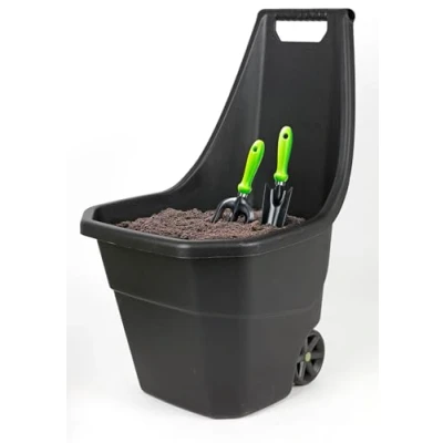 Abbildung von Prosperplast Transportkarren Gartenkarre schwarz Gartentrolley Gartenwagen Transportwagen