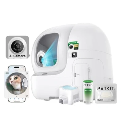 Abbildung von PETKIT PUROBOT Max Pro Selbstreinigende Katzentoilette, Katzenklo Selbstreinigend mit 1080P HD Kamera, Intelligenter Reinigung, 2,4GHz &amp; 5GHz Wi Fi, KI Gesundheitstracking, für Mehrere Katzen
