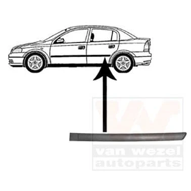 Abbildung von VAN WEZEL 3742425 Zierleisten OPEL: Astra G Limousine, CC, Caravan