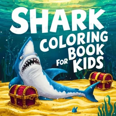 Abbildung von Shark Coloring Book For Kids: 45 Cute and fun Animal Pages Girls Boys Who love Sharks