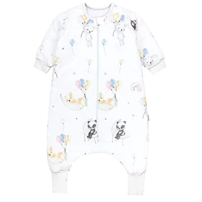 Abbildung von TupTam Baby Schlafsack mit Beinen und Ärmeln OEKO TEX zertifizierte Materialien, Winterschlafsack 2,5 TOG Unisex, Farbe: Tiere/Luftballons/Mond, Größe: 104 110