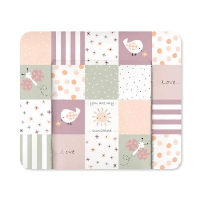 Abbildung von Julius Zöllner Wickelauflage Softy 85x75 cm Wickelunterlage wasserdicht und abwischbar Made in Germany Oeko Tex Standard 100 Patch rose