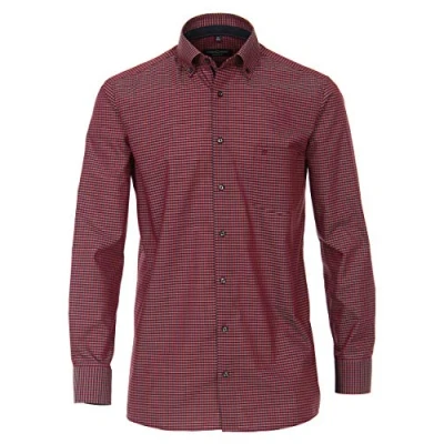 Abbildung von CASAMODA Comfort Fit Hemd Langarm Button Down Kragen Karo rot Gr. 40