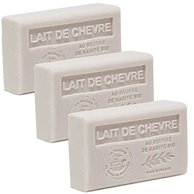 Abbildung von Französische Seife Traditionelles Savon De Marseille 3er Set Ziegenmilch Lait Chevre Sheabutter 125g