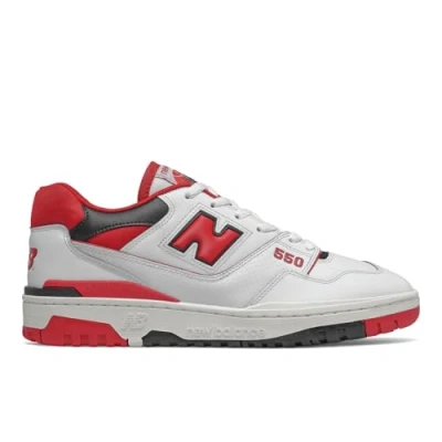 Abbildung von New Balance BB550 Unisex Sneaker low, Größe: 45, White/red Leder und textil