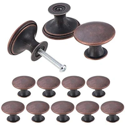 Abbildung von TsunNee 12 Stück Vintage Schrankknäufe, schicke Schubladenknöpfe, antike Küchenschrankgriffe, 30 mm, runde Möbeltürknäufe, Rotbronze