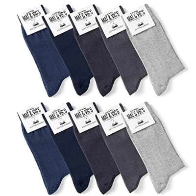 Abbildung von 5 Paar Socken von Mat &amp; Vic&#039;s für Sie und Ihn Cotton classic Socks, gekämmte Baumwolle, ohne drückende Naht, Komfortbund, OEKO TEX Standard 100, Coffee Bean, 43 46