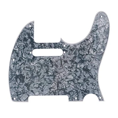 Abbildung von Alnicov 8 Holes Tele Pickguard Guitar for Telecaster TL E Gitarre,Black Pearl