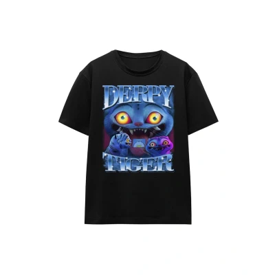 Abbildung von Netflix KPOP Demon Hunters Derpy Tiger Bootleg Tshirt print, Damen, Größe: 38, Black
