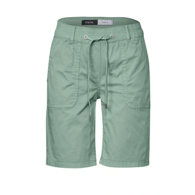 Abbildung von Cecil Twill IM Washedlook Shorts, Damen, Größe: Large, Grün